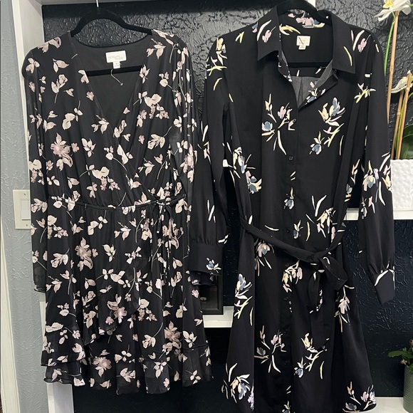 Black Floral Long Sleeve Target dresses. 1X & XL - Picture 7 of 8